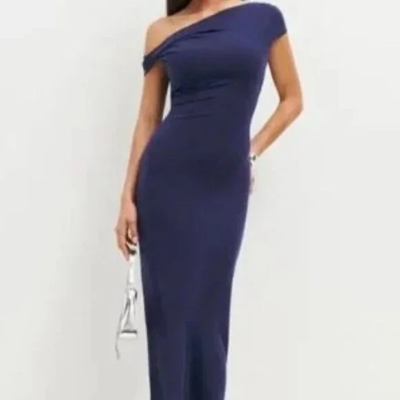 NEW Reformation Jamen Knit Bodycon Midi Dress - XL - Danube Blue